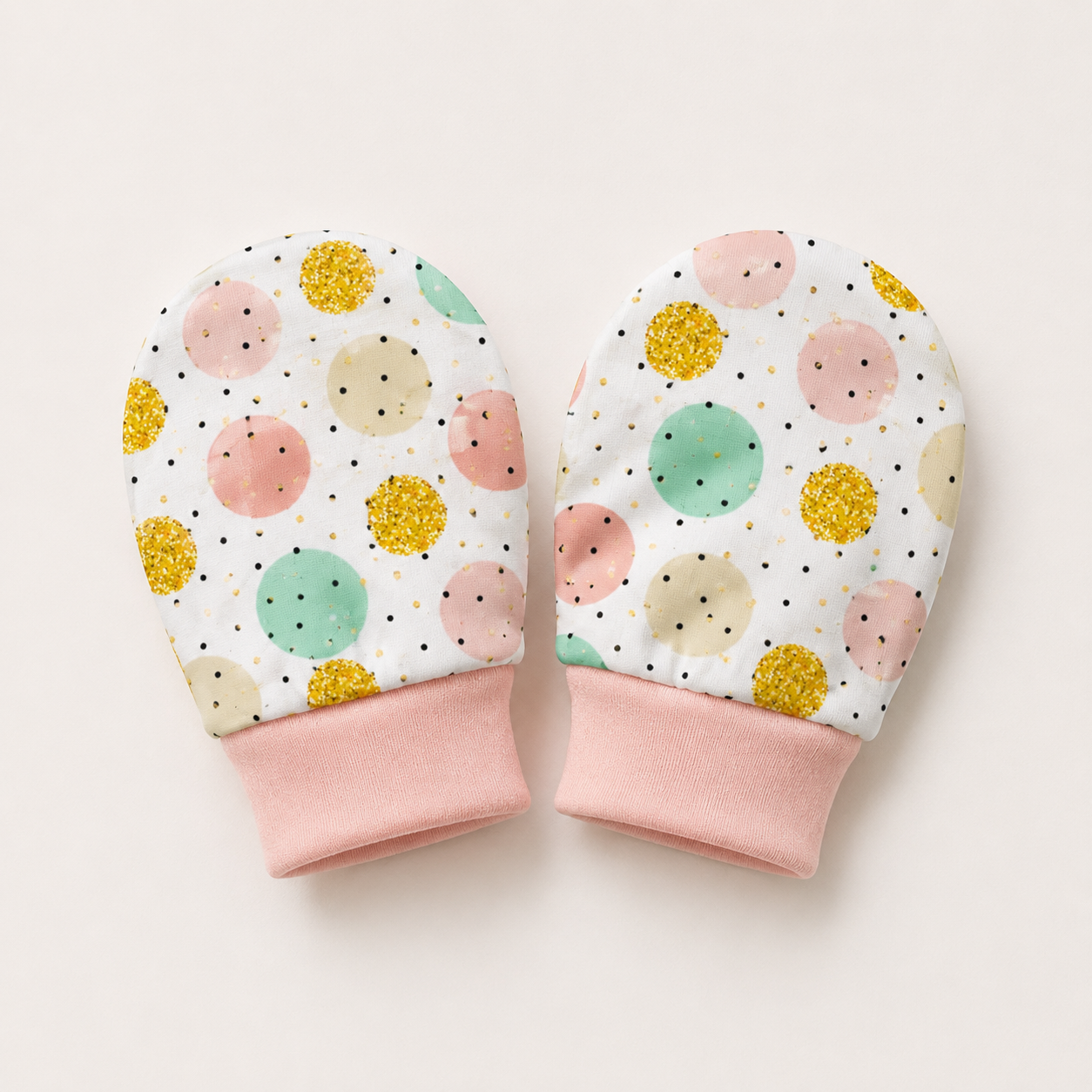 Pastel Dots Scratch Mittens