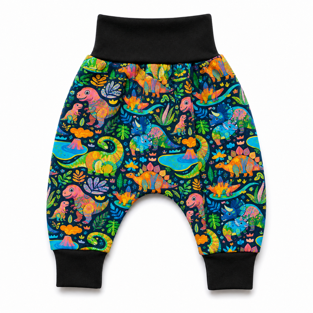 Rainbow Dino Harem Pants