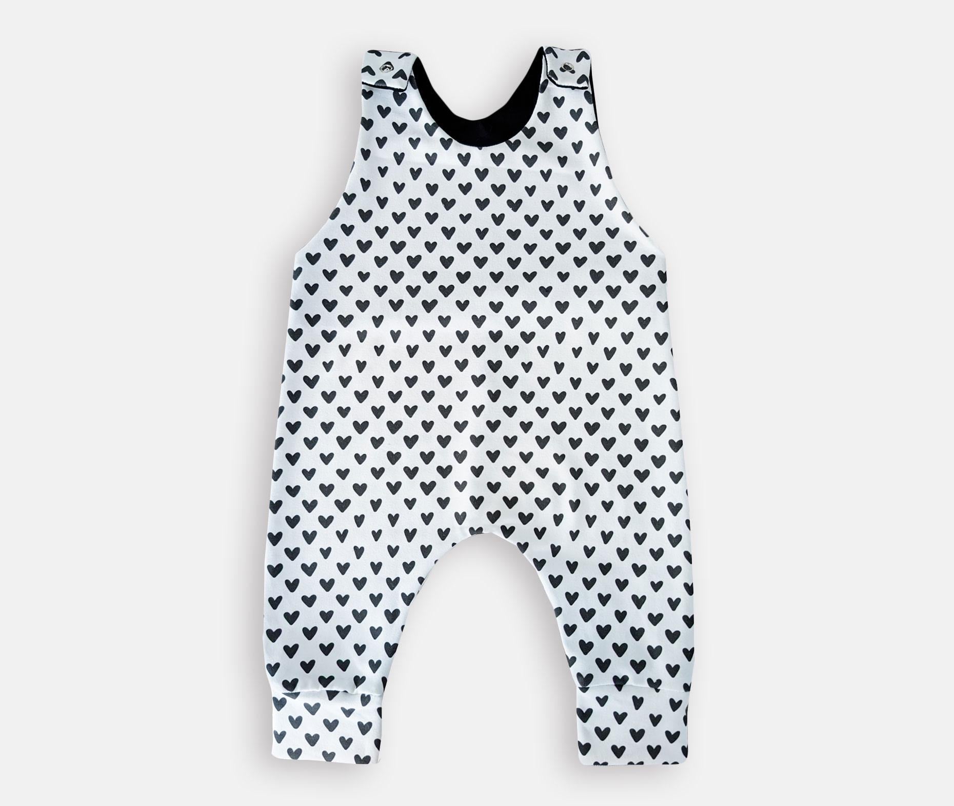 Monochrome Heart Romper